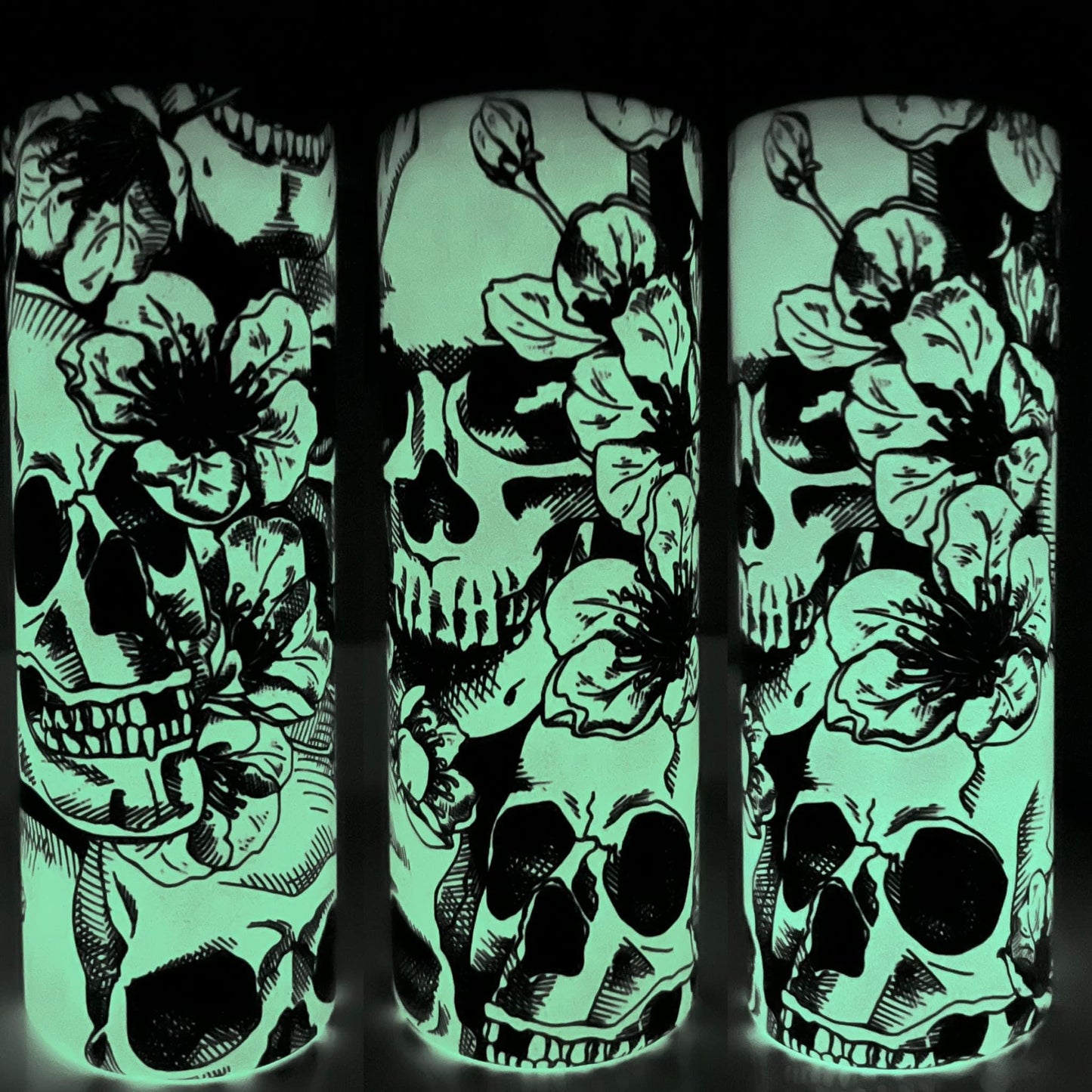 Floral Skull Tumbler
