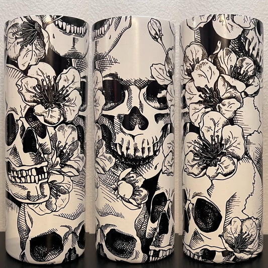 Floral Skull Tumbler